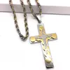 Collier personnalisé avec pendentif croix en acier inoxydable, couleur or et argent, collier de poignet à vis pour hommes et garçons, chaîne NP55