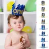 Glitter Crown Headband Baby Boy First Birthday Decor Party Hat 1 2 3 Year Old Party Baby Shower Headband Kids Gifts7032001