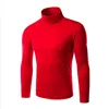 Hommes chandails 2021 mode thermique chemise décontracté hommes à manches longues coton couleur unie Stretch mince col roulé tricoté pulls