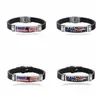 Fashion Bracelet Silicone Stainless Steel Bangle Keep America Great 2020 US Flag Charm Black Jewelry Mens Bracelets