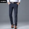 VOMINT New High Quality Men's Elastic Casual Pants Mens Business Dress Slim Jogger Stretch Long Trouser Male Suit PantsMX190902