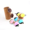 Luxary-Lady Polarized Солнцезащитные очки Wood Round Travel Вождение Солнцезащитные очки UV400 Розовый синий объектив с бамбуковыми очками Коробка Гафас де Соль