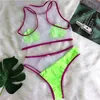 Fashion Green Shell Swimwear Sexy Hollow Mesh Bikini Set Red Stripe Beach Swimwear Women Two -Piece Bikinis Female Swimsuit28498398355489