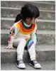 Spring Fall Fashion Kids Girls Cotton Rainbow Taasel Tshirts Children Oneck Stylish Tops Tees Designer INS Child Clothing Outfits9502806