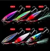 New Arrival 6Pcs/Set 3D Eye Fishing Lure Lead Lures Feather Fishing Tackle 6 Colors 60mm/15G-#6 Hook