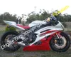 För Yamaha Fairing Parts YZF R6 YZFR600 YZFR6 600 YZF-R6 Väg motorcykel Bodywork Parts Fit Red White 2006 2007 06 07 (formsprutning)