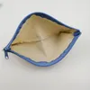 DIY 20.5*8.5cm White Canvas Blank Plain Zipper Pencil Pen Bags Stationery Cases Clutch Organizer Bag Gift Storage Pouch