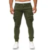 LiketKit Mens Casual Joggers byxor 2019 Solid Patchwork Cotton Cargo Pants Homme Elastic Skinny Fitness Byxor