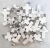 Ganze Naturstein Quarz Kristall Tigerauge Opalite Unakite Mix Onyx Charms Kreuz Anhänger für Schmuckherstellung Halskette 12PC2552