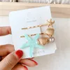 2019 Sea Star Clips Acrylic Hair Clips for Women Girls Shell Pearl Metal Barrettes Hairpins Sweet Beach Headwear Hair Assories3306457