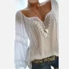 Camicia a maniche lunghe da donna in pizzo Top Patchwork Bianco Bianco Femminile Blusa Plus Size 5XL 2019 Summer Streetwear Shirt Sexy Bluses Women11