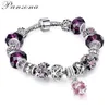 New Womens Luxo Jóias Cristal 5 Cor 925 Esterlina Jóias de Prata Fina Bead Bead Bracelete DIY Designer Bracelete Pandora AA214