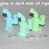 Recykling Fajki Silikonowe Bong Mini Dab Rig Wodne Rury Bongs 3.85 Cal Bubbler Oil Ratunki Zdejmowane Nieprawidłowe Perkolator Hookh Z Szklaną Miską