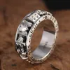 2019 Fashion Brand 100 S925 Solid Sterling Silver Ring Skull and Heart Thai Silver Men Ring Gift For Friend Jewelry5934652