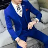 Herenmode hete oranje bruiloft pakken voor mannen slim fit formele bruidegom prom blazer 3 stuk smoking mannelijke jas jas broek masculino