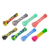 Glass & Silicone One Hitter Pipes Tobacco Smoking Herb Heady Straight Type Pipe Hose 87MM Cigarette Holder Tobacco Glass Mini Hand Pipes