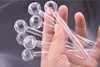 10cm clear Pyrex glass oil burner pipes thick glass tube 20mm OD Ball for water Smoking pipe bongs