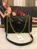 Vente chaude de haute qualité Double PU sacs à bandoulière femmes luxe classique en cuir style coeur chaîne en or sacs sacs à main sac fourre-tout # 9887