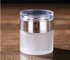 Frosted Glass Jar Cream Bottles Round Cosmetic Jars Hand Face Cream Bottle 20G30G50G burkar med Goldsilverwhite Acrylic Cap PP 6301925