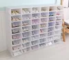 6 unids/set caja de zapatos gabinete de zapatos multifuncional engrosado y volteado caja receptora de zapatos cajón transparente gabinete de almacenamiento DLH286