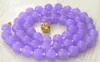 Handmade 10mm Lavender Jade Round Gemstone Loose Beads Necklace 18inch