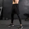 Sonbahar Erkekler Sıkıştırma Seti Kış Termal Gym Fitness Spor Takım Elbise Koşu Set Egzersiz Eşofman Sahte Sıkı Pantolon Spor Coat