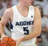 2021 College Basketball Utah State Aggies Jerseys Sam Merrill Alphonso Anderson Abel Porter Neemias Queta Diogo Brito Bean Men 4xl