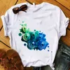 Damska koszulka Chamsgend Koszula Kobiety 2021 3D Drukuj 90. Moda Topy Tumblr Tshirts Odzież damska Damska Graficzna Koszulki Koszulki F681
