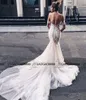 Pallas Couture sirène robes de mariée fendues 2020 nouveau Champagne église train épaules dénudées élégant jardin de campagne Berta mariage Gow1770276