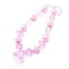 Newest Baby Pink Color Girl Kid Chunky Necklace Fashion Toddler Kids Bubblegum Chunky Bead Necklace Children Jewelry