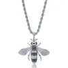 Iced Out Gold Silver Animal Bee Hanger Ketting Color Cubic Zirkoon Heren Dames Heup Hop Sieraden Geschenken