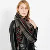 Wholesale- Womens Triangle Scarfs Pashmina New Fashion Stitching Lattice Jacquard Fringed Imitation Cashmere Ladies Scarf Wholesale M1877