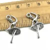 Wholesale lot 100PCS ballet dancer antique silver charms pendants jewelry findings DIY for necklace bracelet 23*12mm DH0806