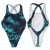 G7284 Męskie stringi tylne Bodysuit Swim Fabric Elasty High Cut x Back Onesie Tiger Animal Prints253c