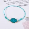 Boho 12 pièces ensembles élastique pierre naturelle Druzy ovale bracelet à breloques femmes fille enfants réglable corde chaîne cristal bracelet bijoux275z