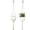 Macrame Plant Hanger Indoor Outdoor Opknoping Planter Pot Mand Houder Kleur Jute Touw Bloempot Tuin Woondecoratie