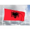 Bandiera dell'Albania 90x150cm Volante Appesa Qualsiasi Stile ALB AL Bandiera Albanese Banner Bandiere Nazionali per Interni Uso Esterno, Realizzata in Poliestere 100D