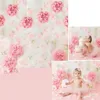 Numérique imprimé rose papier fleurs bébé fille photographie toile de fond nouveau-né Photoshoot accessoires enfants fête d'anniversaire Photo fond