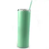 Hot Selling Skinny Straight Tumbler 20oz Stemless Stainless Steel Tumblers Water Bottle Insulated Mugs With Lids Colored Straws