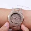 Iced Out polshorloge voor mannen luxe ontwerper heren bling diamant kwarts horloge hiphop goud zilveren rosé gun black sieraden horloges219w