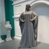 イスラム教徒の祈りの衣服アバヤ女性ヒジャーブドレスブルカニカイスラム服ドバイトルコフォーマルナマズロングキマージュルケンアバヤス276W