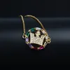 New Rainbow Cz Crown String Bracelet Women Colorful Rainbow Gold Filled Cz Bracelets Stainless Steel Wedding Jewelry Gift2139