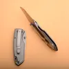 Высококачественная выживаемая папка для выживания нож 440C половина зубчатого атласного лезвия дерева + стальная ручка EDC карманные складные ножи