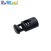 100pcs/lot Cord Lock Stopper Cylinder Barrel Plastic Toggle Clip For Garment Accessories Black Free Shipping