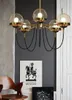 New Nordic Postmodern 5/8/10 lights Designer chandelier Lighting Modern Restaurant Glass Ball Bronze Chandeliers living room