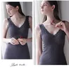 New women's v-neck winter warm thread cotton plus velvet thickening bodycon tunic tank vest sleeveless shirt padded camisole