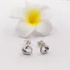 Kolanki z sercem Authentic 925 Sterling Silver Studsfits European Pandora Style Studs Jewelry Andy Jewel 298019cz