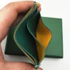 Nya män kvinnor kreditkortshållare belagd duk med riktig läderficka mini smal plånbok med låda