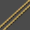 Bulk 18K guldpläterade kedjor För kvinnor män 3MM Twisted Rope Choker halsband Smycken Storlek 16 18 20 22 24 30 tum