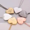 Kocham Cię Serca Medalion Naszyjnik Srebrny Rose Gold Chain Love Heart Secret Message Living Memory Wisiorek Lockets Kobiety Moda Biżuteria 30 sztuk